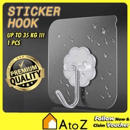 Self adhesive hanging hook hanger 3m transparent sticker hook stainless steel hook holder wall hange
