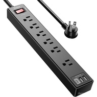 6Ft Power Strip Surge Protector - Yintar Extension Cord with 6 AC Outlets and 3 USB Ports for for Ho
