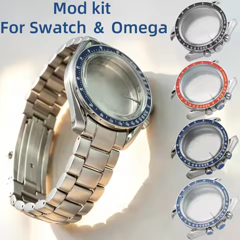 Mod kit for 42mm watch case moon metal Case strap for Swatch & Omega moonswatch metal Kit modificati