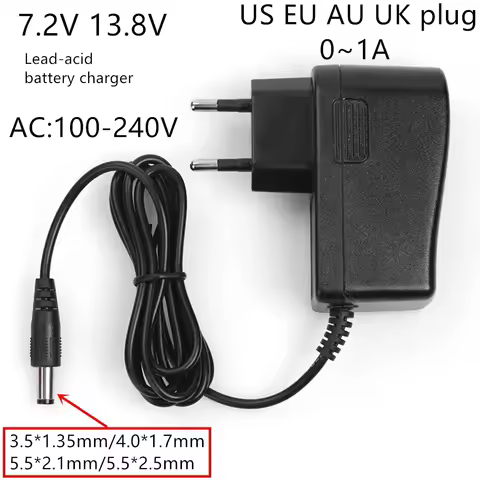 AC 100-240V DC 7.2V 13.8V 1A Charger Power Supply Adapter 7.2 13.8V 1000MA Lead-acid Battery Charger
