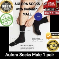 MEN AULORA SOCKS with Kodenshi BLACKcolor 100% BE Aulora Socks Male Stokin Sihat Lelaki