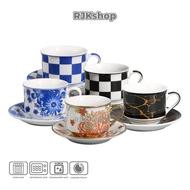 RJKshop COFFEE TEA CUPS 1 SET CONTAINS 6 CUPS & 6 FLOWER CHESS CUPS