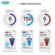 Vistas  Cofoe 3 in 1 Blood Glucose Cholesterol Uric Acid Test Kit Strips with Free Lancets