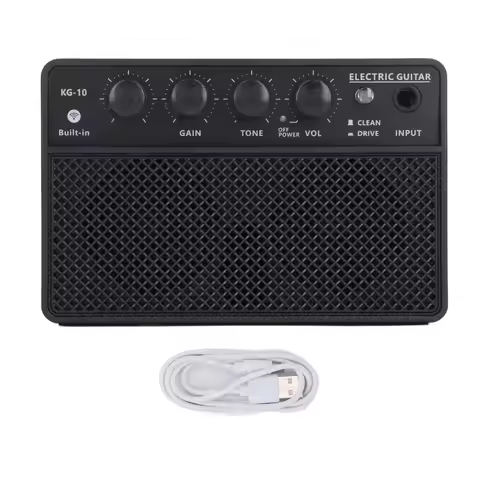 Electric Guitar Amp Kit Mini Portable Rechargeable Plastic 10W for Daily Practice Mini Electric Guit
