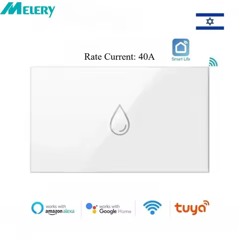 Melery Tuya WiFi Boiler Water Heater Israel Switch Smart Socket 40A Time Schedule Voice Control Goog