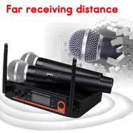 220v Professional UHF Wireless Dual Channel Microphone System Cordless Handheld Mic Karoke Speech Party supplies Microphone