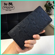 (Fast shipping) 100% Original Coach Long Wallet Men Double Fold Wallet Embossed in Stock 75365