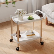 Movable Trolley Nordic Sofa Side Table Mini Coffee Table With Wheels Living Room Kitchen Multi-Layer Shelf Simple Bedside Table