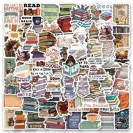 123PCS Retro Bookish Stickers,Book Stickers For Kindle,Laptop Computer Phone Water Bottle Stickers B