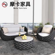Cushion Table Chair Fabric Rattan Woven Sofa Foshan Sofa Furniture Outdoor Waterproof Nordic Coffee 