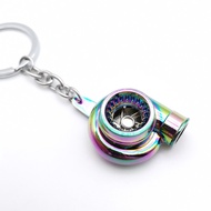 TL Rainbow Car Keychain, Turbine Shaped Ring Keychain Blower Turbo