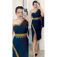 BORNEO DRESS ONE SHOULDER DRESS BORNEO TATING LOCENG