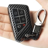 for Cadillac Key Fob Cover, Carbon Fiber Pattern Key Case for 2022-2024 2025 Cadillac Escalade CT5 C