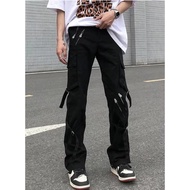 Men Zipper Plus Size Cargo Pants Men Korean Version Casual Cargo Pants