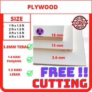 WHITE PLY WOOD-[3.6mm thickness ](1-4length x 1.5wide)ft Multipurpose Plywood Timber| Panel Papan Kayu Perabot Rak Papan