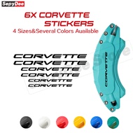6PCS Car Brake Caliper Sticker Waterproof High Temperature Vinyl Decals For CORVETTE Chevy Corvette 