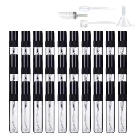 30pcs+4 accessories 2/3/5/10ML glass spray bottle-contains 30 spray bottles, 1 funnel, 1 dispensing 
