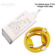 Original New Ulefone Armor 17 Pro 66W Charger Official Quick Charging Adapter USB Cable Data Line Fo