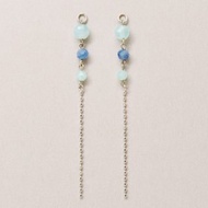 【Palette】 10K 天河石 x 藍晶石墜飾 (白金)