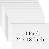 10 Pack 18'' x 24'' Large White Corrugated Plastic Sign Blank Board Double Sided for Garage Sale, Re