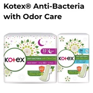Kotex Anti-Bacteria Overnight Wing Pad 32cm (16pcs) - Sanitary Pad With Odor Care
