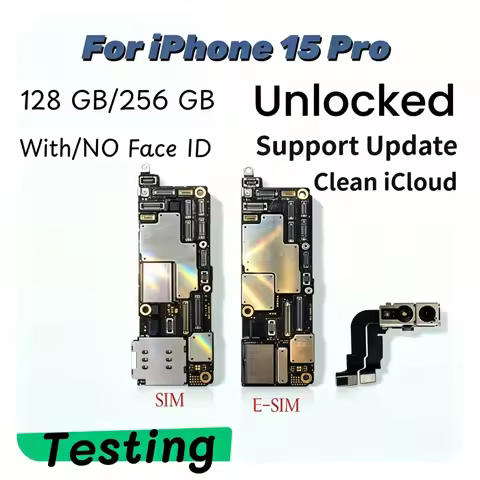 Fully Tested Logic Board For iPhone 15 Pro Motherboard 128GB 256GB With/NO Face ID Unlocked Clean iC