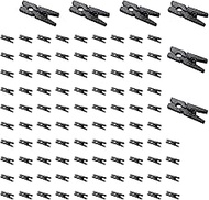 Maxmoral 100PCS 2.5x0.3x0.7cm Black Peg Clip Clothespin Peg Decorative Thumbtack Photo Clip Storage