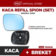 Refill Rearview Mirror biru Set - Innova Car Mirror Fortuner/ Hilux/ - 76301.B - EMGI MIRROR