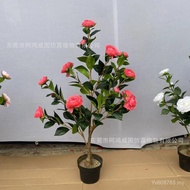 Peach Blossom Tree Artificial Flower Artificial Cherry Blossom Tree Camellia Tree Potted Plant Artif