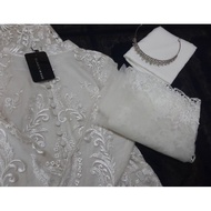 Set Pengantin/Baju Pengantin HIJABISTAHUB/Veil/Crown/Shawl Putih [READ DESRIPTION]