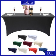4/5/6FT Banquet Table Cloth Cover Full Elastic Stretch Fitted Parti Hiasan Hotel Perkahwinan Pad Seg