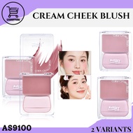 Ashley Shine Highly Pigmented Blush Cream Lip & Cheek Natural Long-Lasting Waterproof w/ Puff AS9100