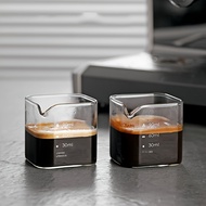 Italian Coffee Extraction Cup with Scale Glass Measuring Cup Espresso Cup Square Small Milk Cup Milk