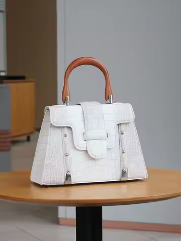 2025 fashion new high-end handbag luxury temperament large capacity crocodile Kelly handbag casual f