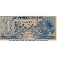 Barang antik uang kuno Indonesia 1 rupiah tahun 1956 ( gadis jawa )
