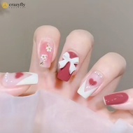 Glitter Glue on Fake Nails Gentle Exquisite Static Reusable False Nails for Women Girl Party Activit