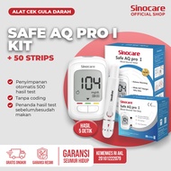 Sinocare Alat Cek Gula Darah Safe AQ Pro I BGM 500 Memori Instan Akurat HCT 10-70% Ibu Hamil Anak