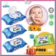 LIMITED FIFFY Baby Wipes (100'S X 3 + 30's) Tisu Basah Bayi FREE Anti Bacteria Wipes 30's