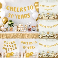 4 Styles Happy Birthday Banner 30th 40th 50th Golden Birthday Paper Hanging Flag Birthday Decoration