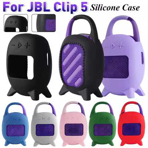 For JBL Clip 5 Bluetooth Speaker Silicone Case Shockproof Anti Scratch Stand Up Holder Portable Prot