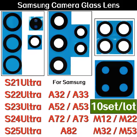 Rear Camera Glass Lens With Adhesive For Samsung Galaxy S21U S22U S23U S24U S25Ultra A32 A33 A52 A53