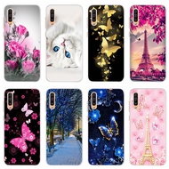 Samsung Galaxy A30S / A50S / A50 SM-A307F A505F A507F Soft Silicone TPU Case Cute Cat Flower Pattern Phone Casing