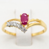 Happy Jewelry แหวนเพชรทรงปีกนก ประดับพลอย แหวนเพชรแท้ ทองแท้ 37.5% PL112