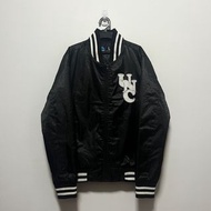 NCAA UNC Vintage Varsity Baseball Jacket 北卡羅萊納大學 校隊 棒球外套 古著 罕見斜紋布材質 黑色 微鋪棉 飛行外套 喬丹母校