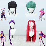 2025 Movie Kpop Kids Girls Cosplay Wig Mira Rumi Zoey Demon Hunters Purple Black Red Long Hair Hallo