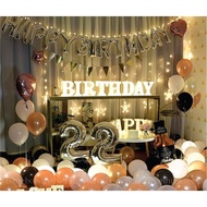 22th birthday balloon decoration Set at apartment - Thai rubber balloons - Koolstyle house model