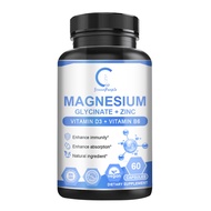 GPGP Magnesium Glycinate 500mg + Zinc 7.5mg + Vitamin D3 25mcg + Vitamin B6 30mg supplement ,health,