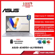 ASUS-A1405V-ALY909WS-SVR-INTELCOREI7-13620H,16GBR4OB,512GBSSD,INTELUHD,14"WUXGA,W1164,2YRS,H&S
