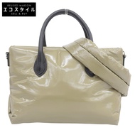 Vasic CUSH MINI 2WAY 女士手提包/單肩包，卡其色 x 黑色，成色極佳 [二手]