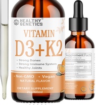 Liquid Vitamin D3 K2 Plus Vitamin K2 MK-7 | 5000IU Vitamin D Liquid Drops | Bones | Immune | Heart H
